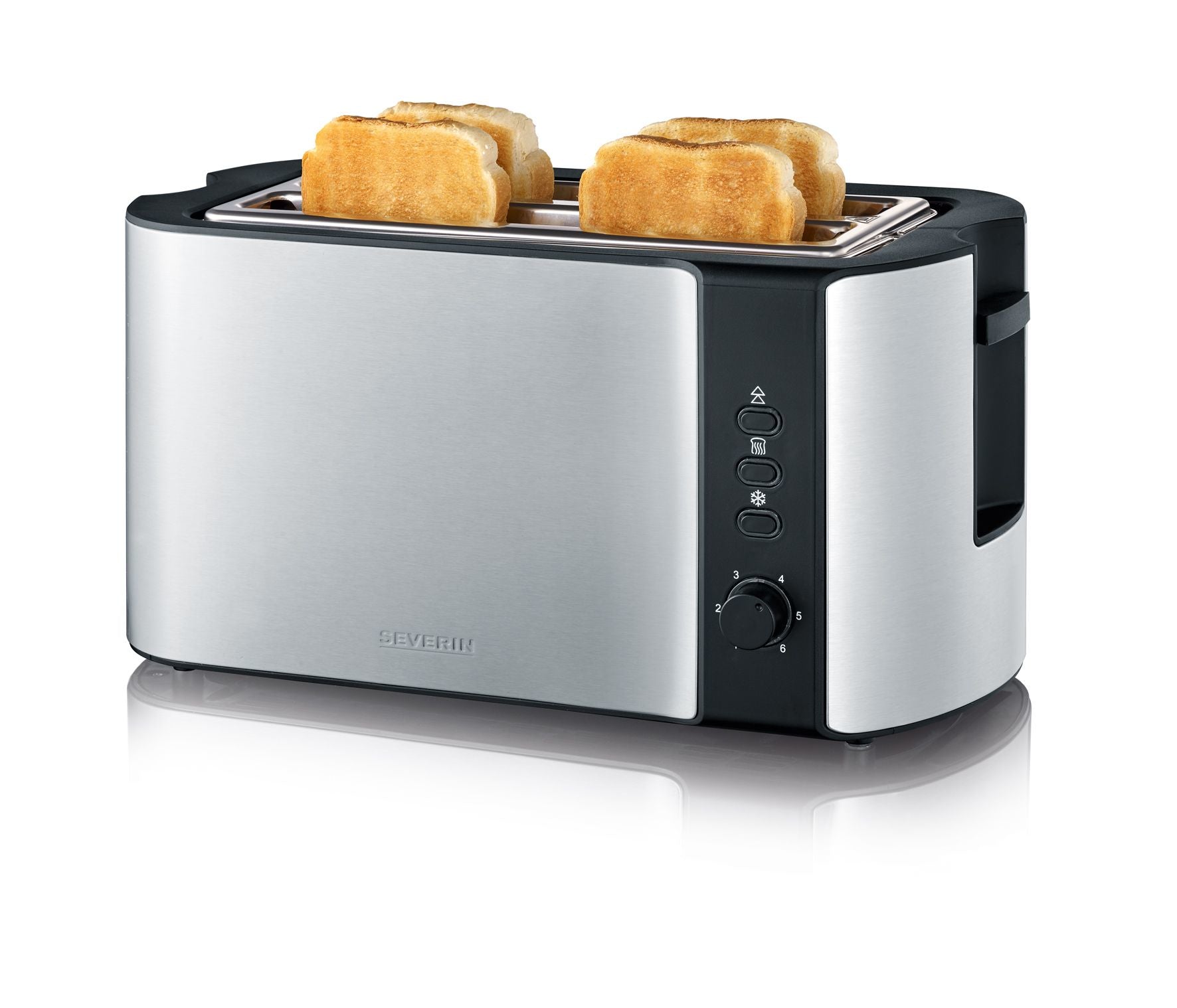 Severin Toaster AT 2590 – 2 Scheiben, 1400 W – schwarz/edelstahl