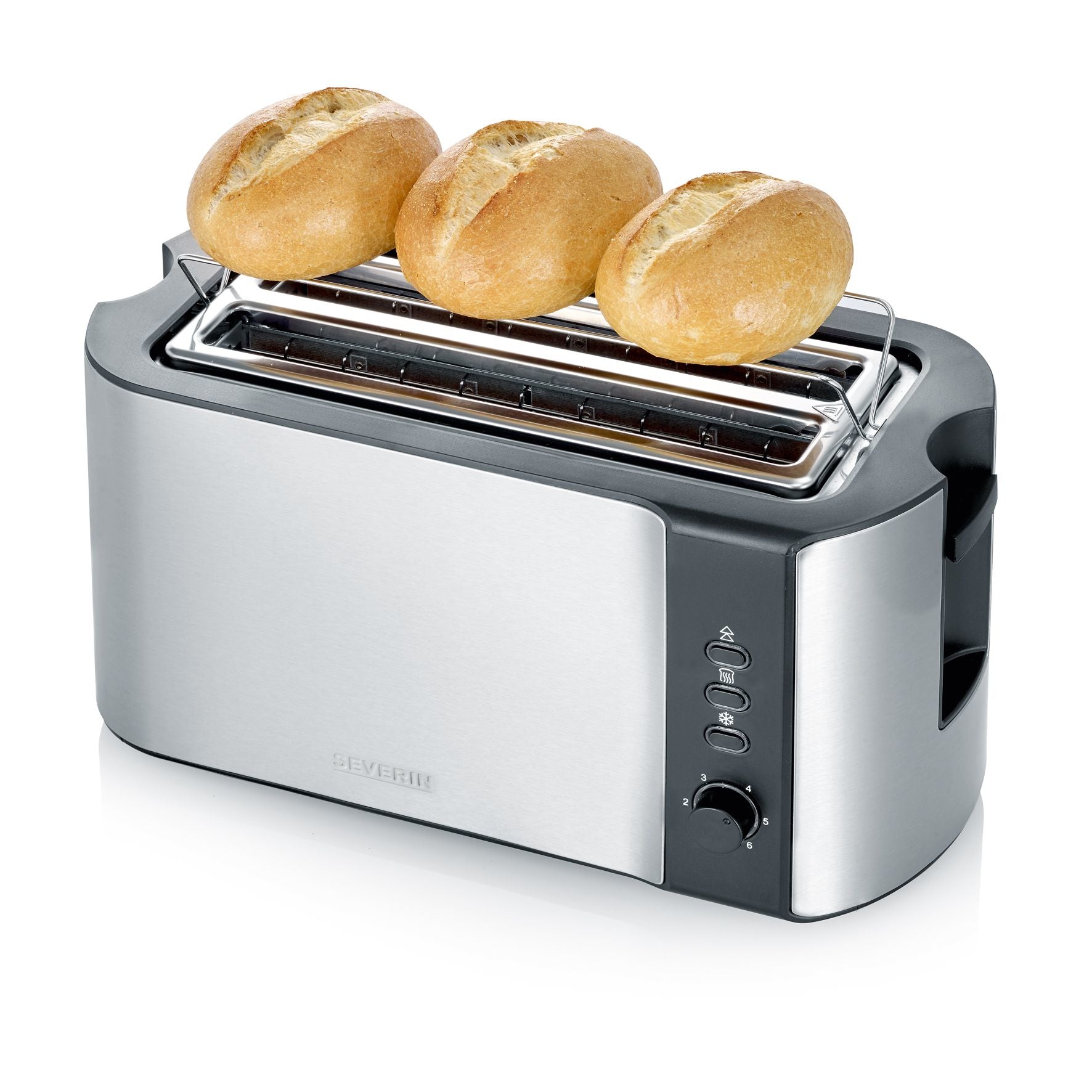 Severin Toaster AT 2590 – 2 Scheiben, 1400 W – schwarz/edelstahl
