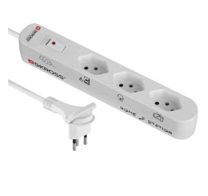 M. Schönenberger SKROSS Home Station – Steckdosenleiste, 4× T13, 2× USB, mit Schalter, 1,5 m, Stecker T13, IP20
