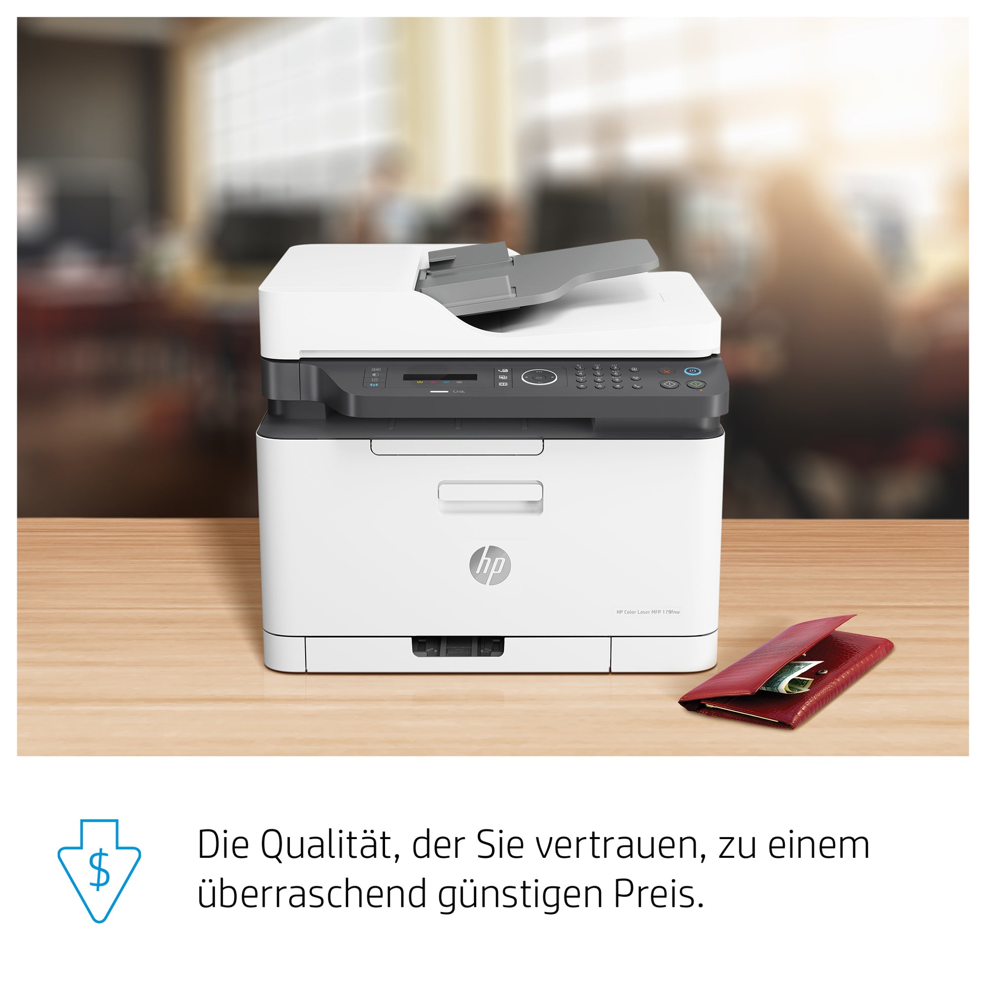 HP Color Laser MFP 179fnw – Farblaser-Multifunktionsdrucker, A4, 3-in-1, Duplex, WLAN/LAN, AirPrint, Mopria