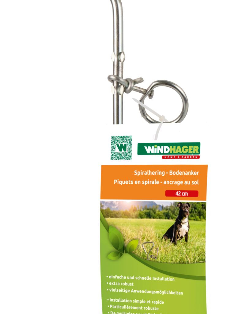 Windhager Spiral-Erd-Hering – Ø 80 × 410 mm, verzinkt
