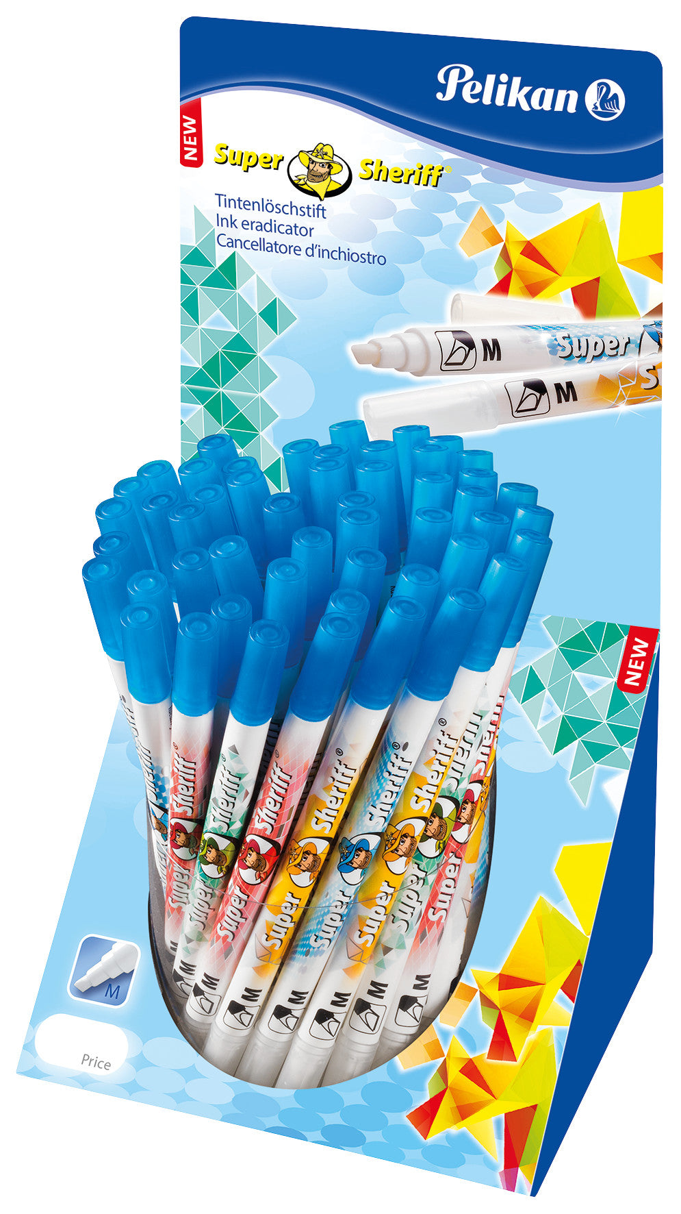 Pelikan Tintenlöscher Super Sheriff 258M – Pinsel – Blau – Display 50 Stk.