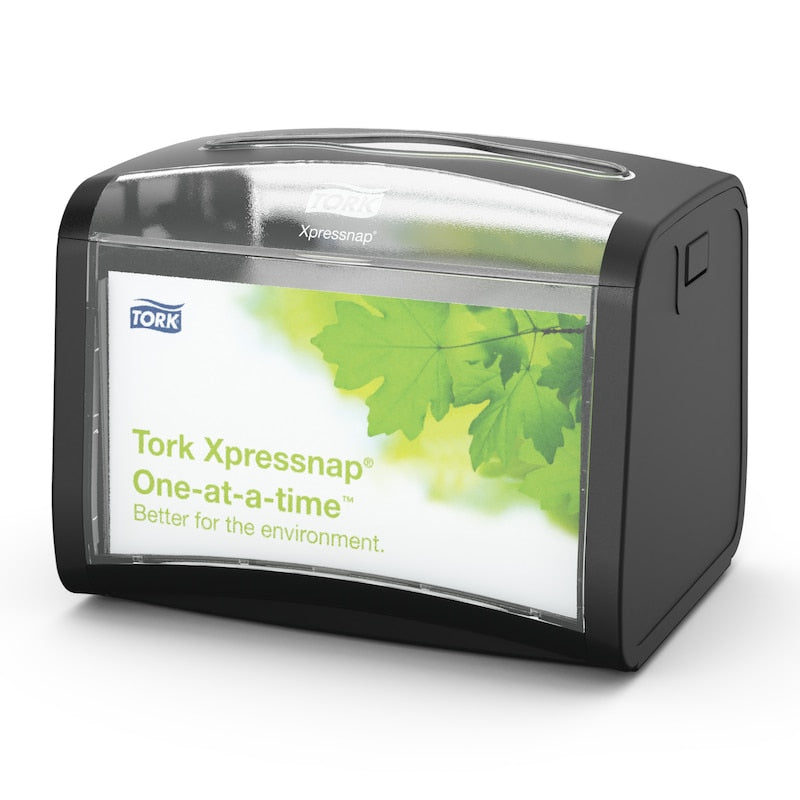 Tork Servietten-Spender Signature Line – Schwarz – 20,1 × 15 × 15,5 cm – Kunststoff – für N4-Servietten