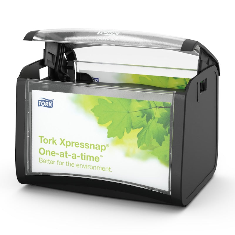 Tork Servietten-Spender Signature Line – Schwarz – 20,1 × 15 × 15,5 cm – Kunststoff – für N4-Servietten
