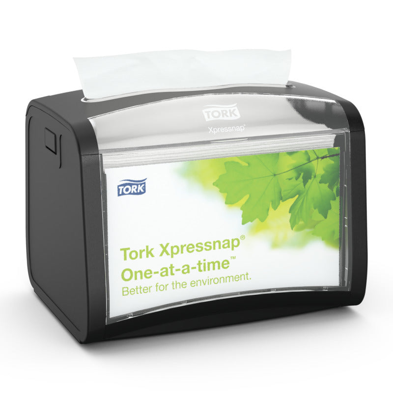 Tork Servietten-Spender Signature Line – Schwarz – 20,1 × 15 × 15,5 cm – Kunststoff – für N4-Servietten
