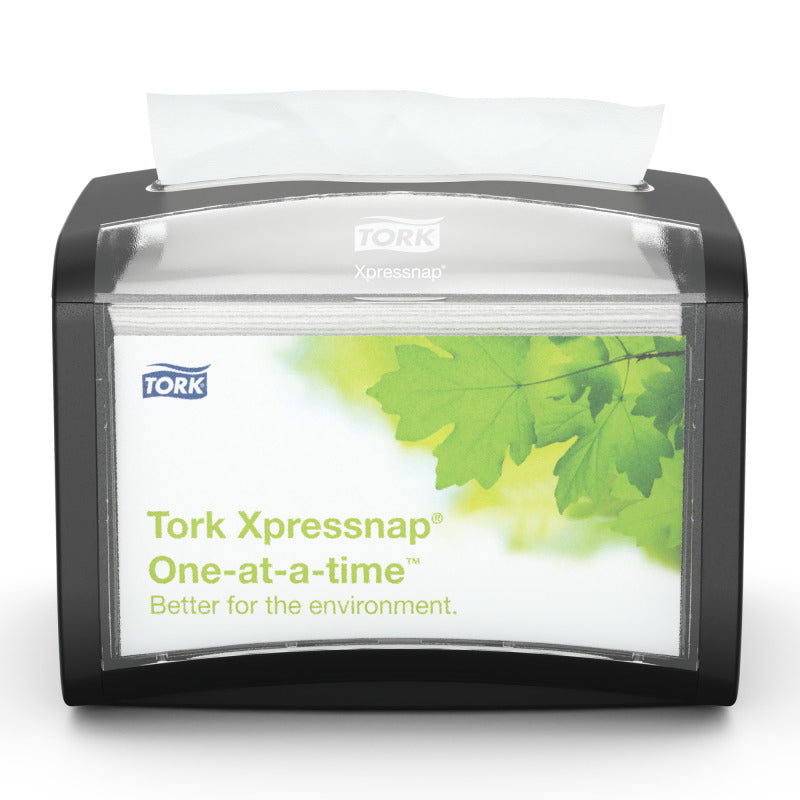 Tork Servietten-Spender Signature Line – Schwarz – 20,1 × 15 × 15,5 cm – Kunststoff – für N4-Servietten