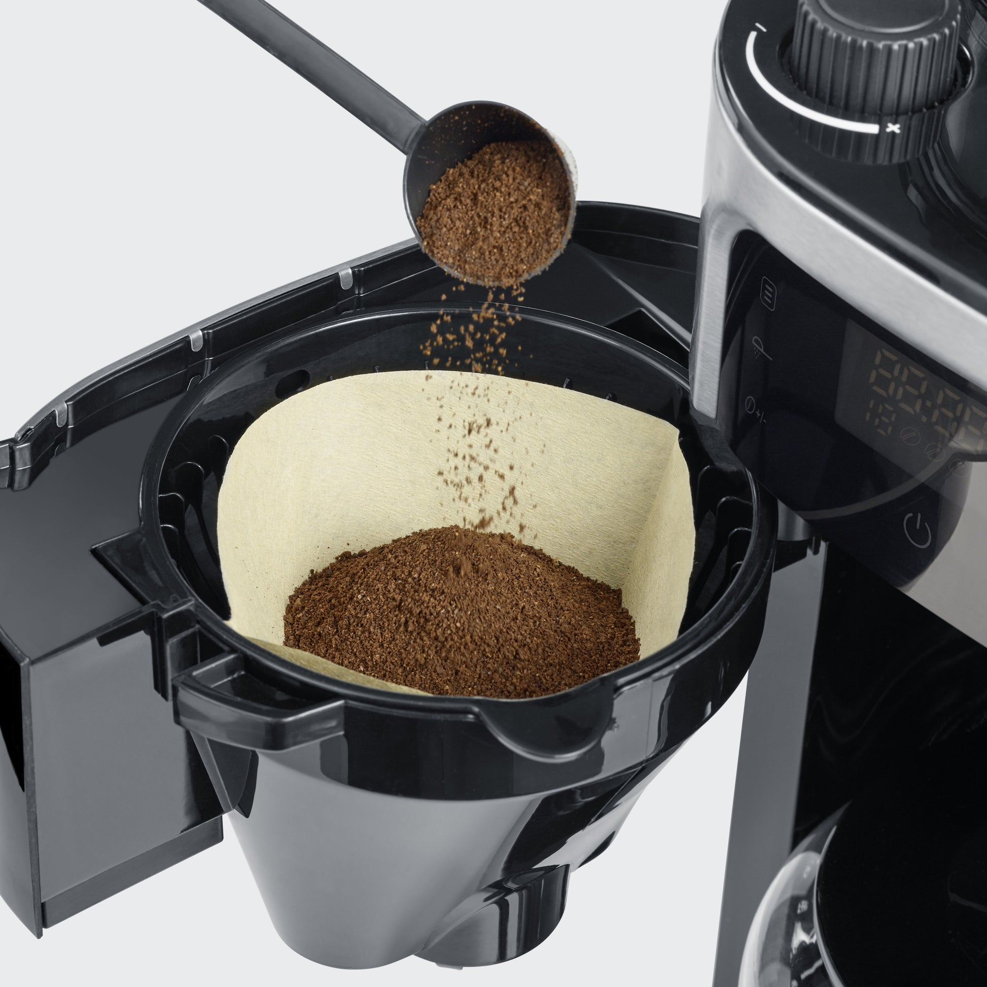 Severin KA 4813 Filterkaffeemaschine – 10 Tassen, Karaffe, Schwarz/Edelstahl, 27,0 × 43,5 × 22,0 cm