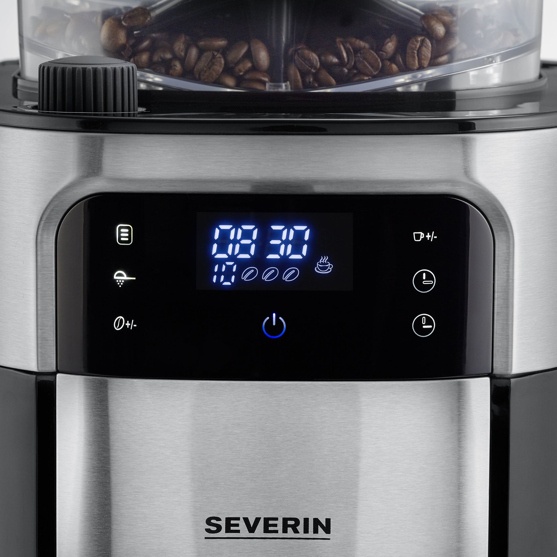 Severin KA 4813 Filterkaffeemaschine – 10 Tassen, Karaffe, Schwarz/Edelstahl, 27,0 × 43,5 × 22,0 cm