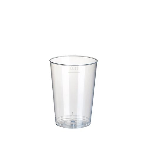 Papstar Mehrweg-Trinkbecher – 40er Set, 100 ml, Ø 5,2 cm, H 7,4 cm, Kunststoff (PP), Transparent