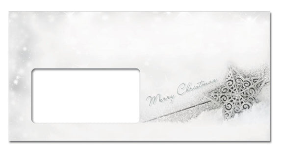Sigel Weihnachts-Couvert C5/6 Brilliant Star, grau, nassklebend, 90 g/m² – 50 Stk.