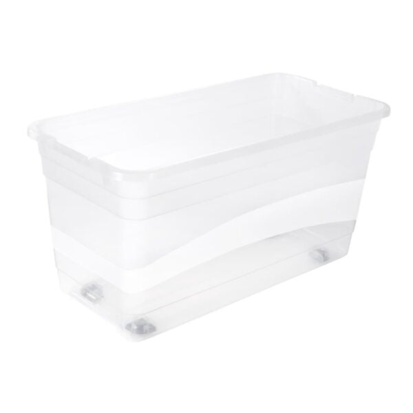 keeeper Konrad Aufbewahrungsbox 83 l (mit Deckel) – Polypropylen (PP) – Transparent – Stapelbar, Verriegelung