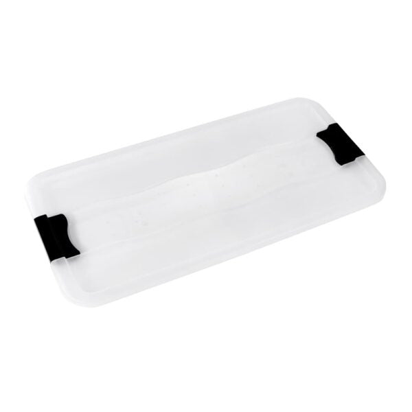 keeeper Konrad Aufbewahrungsbox 83 l (mit Deckel) – Polypropylen (PP) – Transparent – Stapelbar, Verriegelung