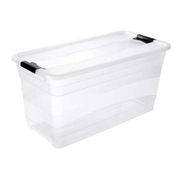 keeeper Aufbewahrungsbox 83 l (mit Deckel) – Polypropylen – transparent – 395 × 400 × 795 mm