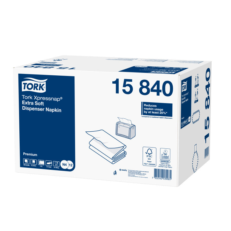 Tork Spender-Servietten Schwarz – 16,5 × 21,3 cm, 2-lagig, für N4-Spendersysteme – 4000 Stück