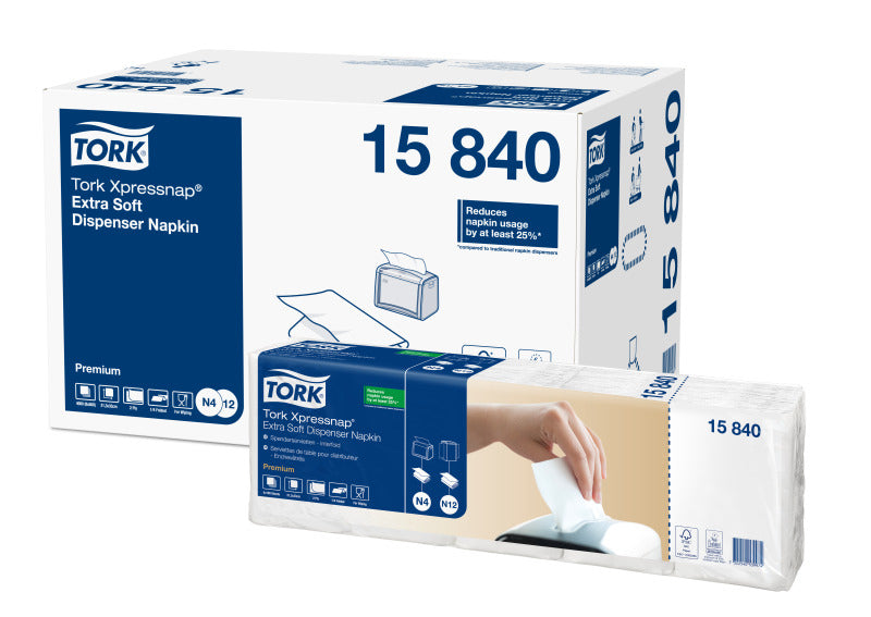Tork Spender-Servietten Schwarz – 16,5 × 21,3 cm, 2-lagig, für N4-Spendersysteme – 4000 Stück