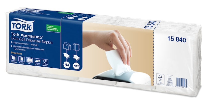 Tork Spender-Servietten Schwarz – 16,5 × 21,3 cm, 2-lagig, für N4-Spendersysteme – 4000 Stück