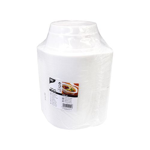 Papstar Schale, PP rund – 750 ml, Ø 15,6 cm, H 6,5 cm – weiss – 100 Stk.