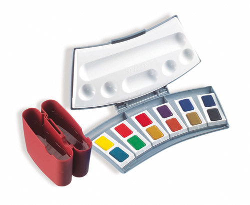 Pelikan Aquarell-Malkasten – Mehrfarbig, lichtbeständig – 12 Farben – Palette – für Papier