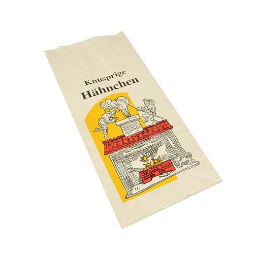 Papstar Papierbeutel – Weiss, Papier mit Aluminiumeinlage, 28 × 13 × 8 cm, für Hähnchen, 100 Stück