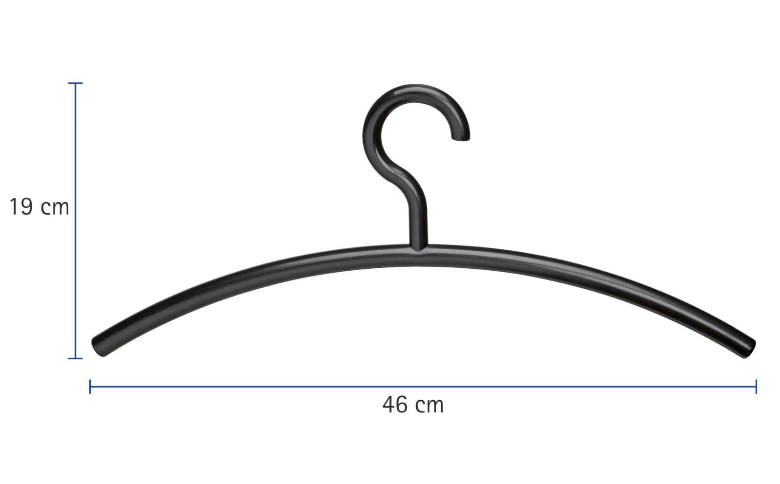 MAUL 9451590 Acryl Kleiderbügel – Schwarz – 460 × 190 mm