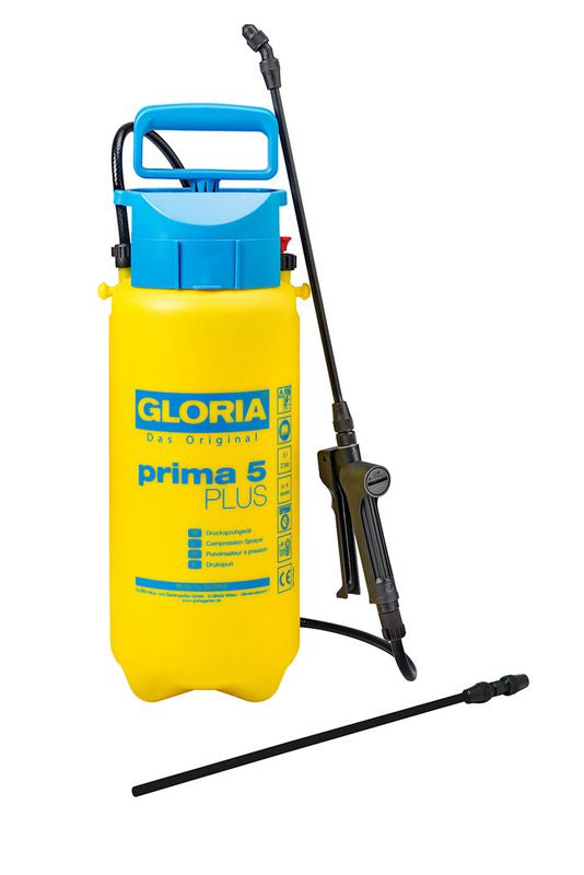 GLORIA Drucksprüher Prima 5 PLUS – 5 l – Blau, Gelb – Kunststoff