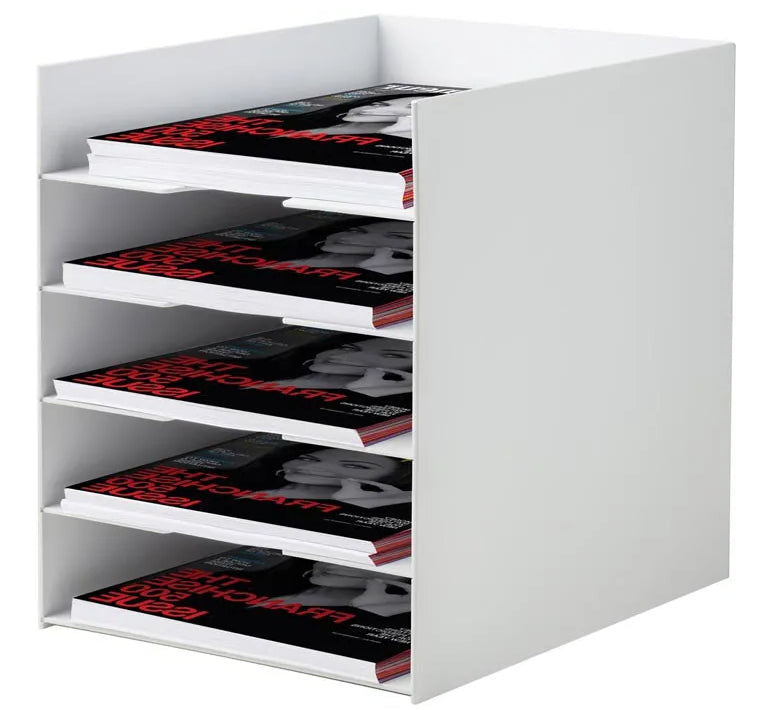 PaperFlow 3005.02 – Dokumentenablage 5 Fächer für A4, Polystyrol (PS), Grau, 258 × 318 × 325 mm