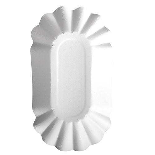 Papstar Teller, Papier/Karton, oval – 20 × 10,5 cm, weiss – FSC – 250 Stk.