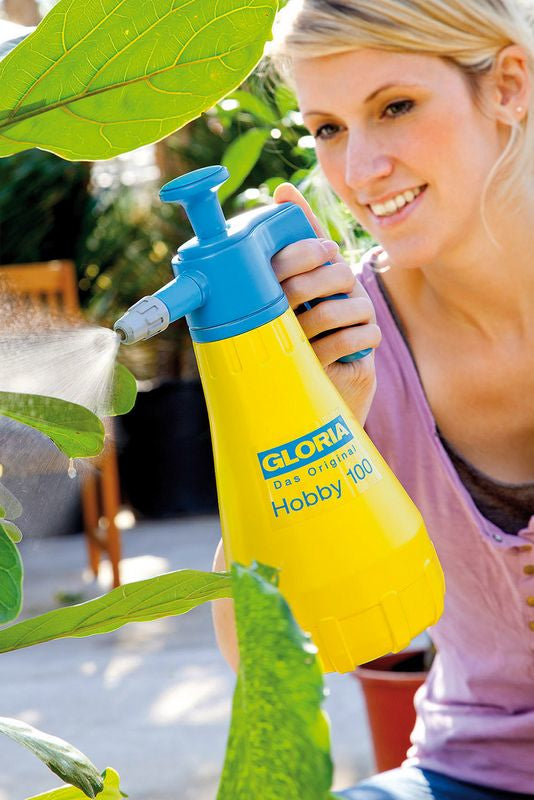 GLORIA Drucksprüher Hobby 100 – 1 l – Gelb/Hellblau – Kunststoff