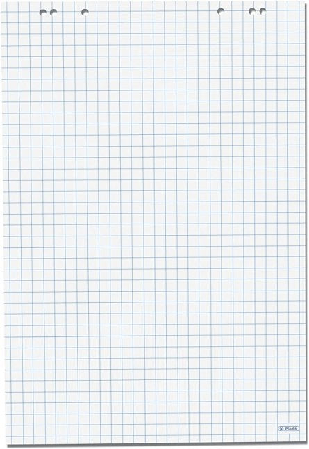 Herlitz Flipchartblock kariert 25 mm – 65 × 98 cm, 20 Blatt, 80 g/m²