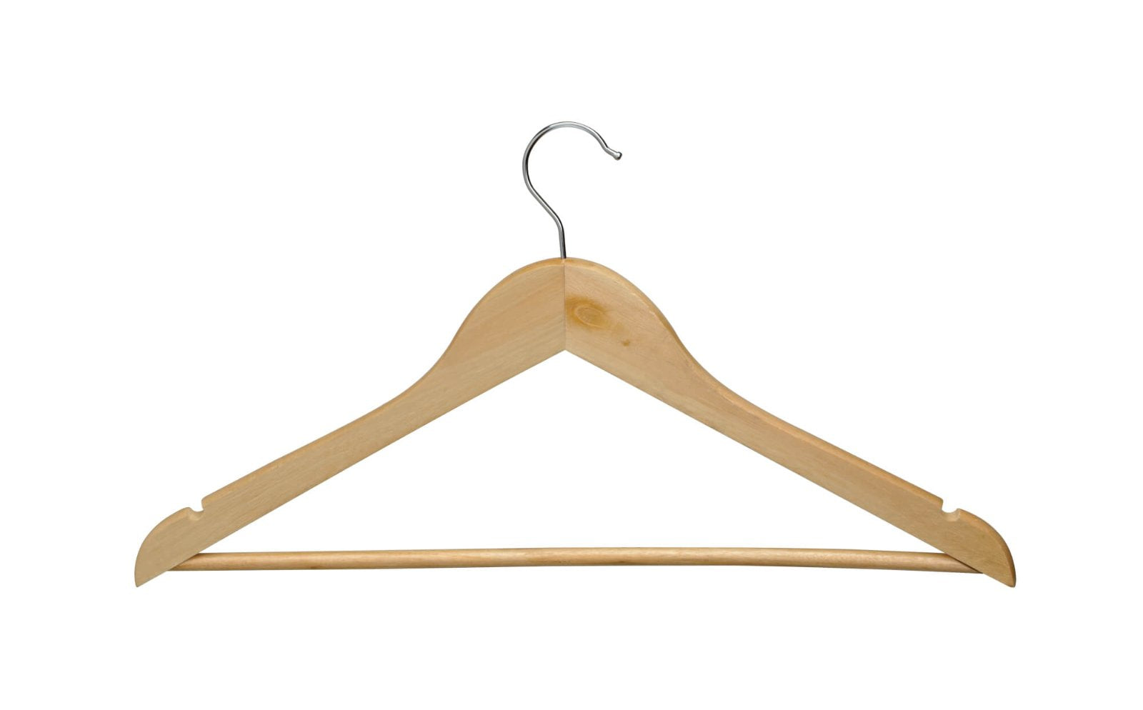 MAUL Kleiderbügel – Buchenholz, Braun, 45 × 23,5 × 1,2 cm – 8er-Pack