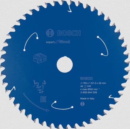 Bosch Professionelles Expert-Kreissägeblatt 165 × 20 × 1,5 mm, 48 Zähne – für Holz – 1 Stück – ATB