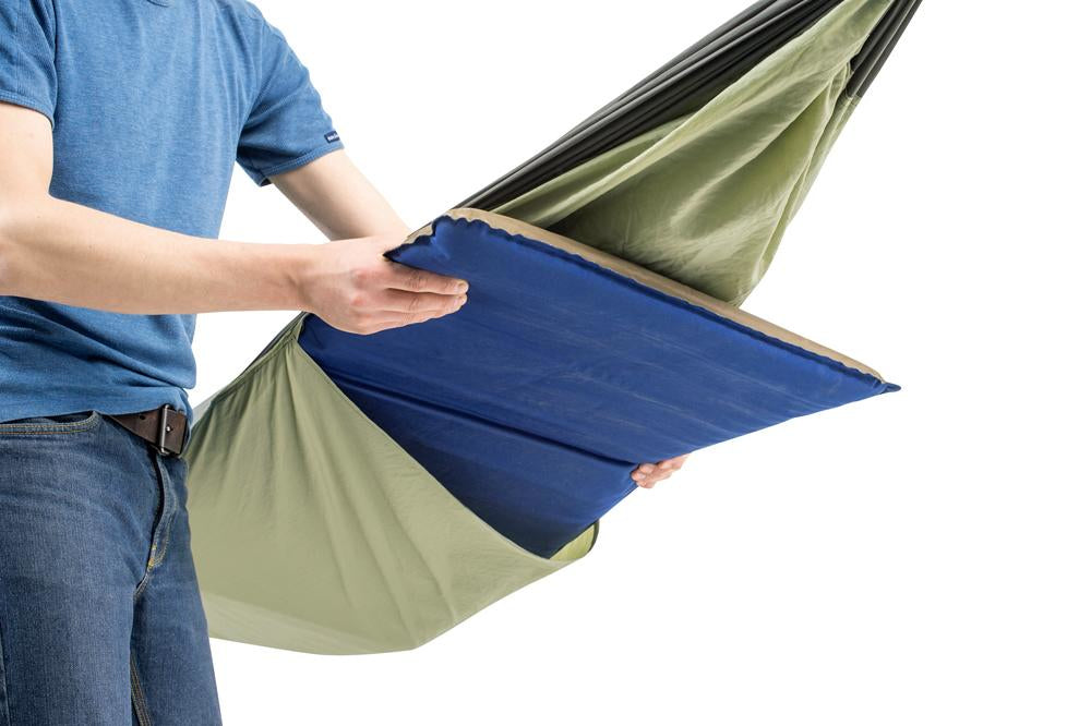 AMAZONAS Hängematte Mosk-Traveller Thermo XXL – bis 200 kg – 305 × 160 cm – khaki – Nylon Ripstop