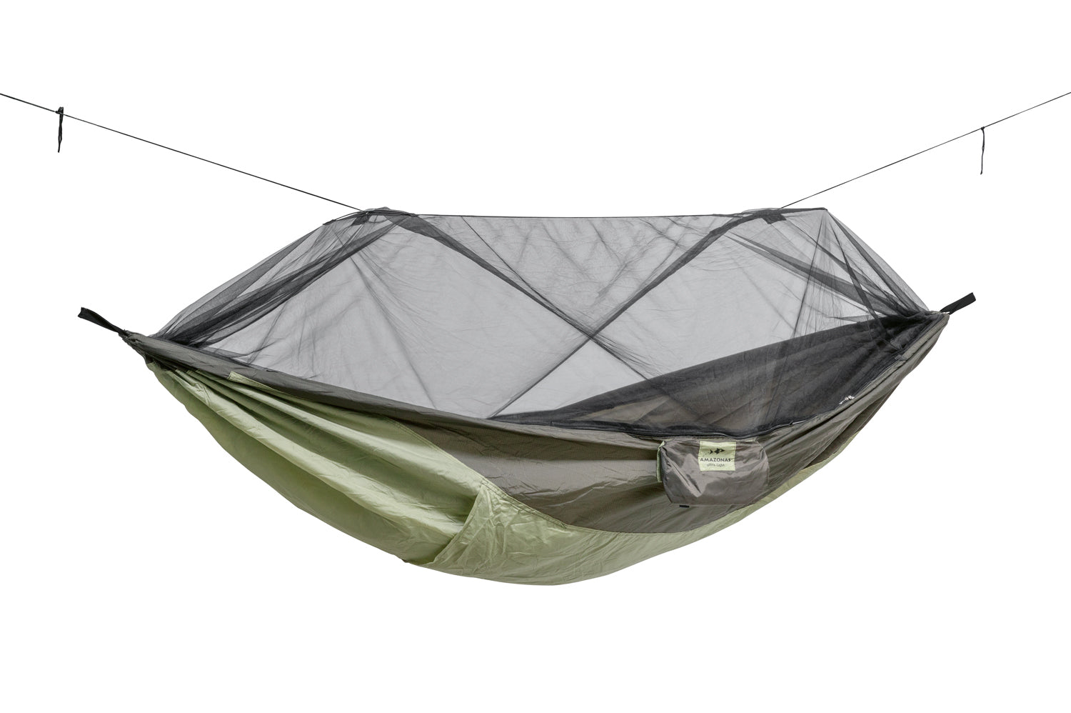 AMAZONAS Hängematte Mosk-Traveller Thermo XXL – bis 200 kg – 305 × 160 cm – khaki – Nylon Ripstop