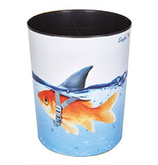 Laufer Goldfisch Papierkorb – 13 l – Kunststoff (PP), rund – blau/orange