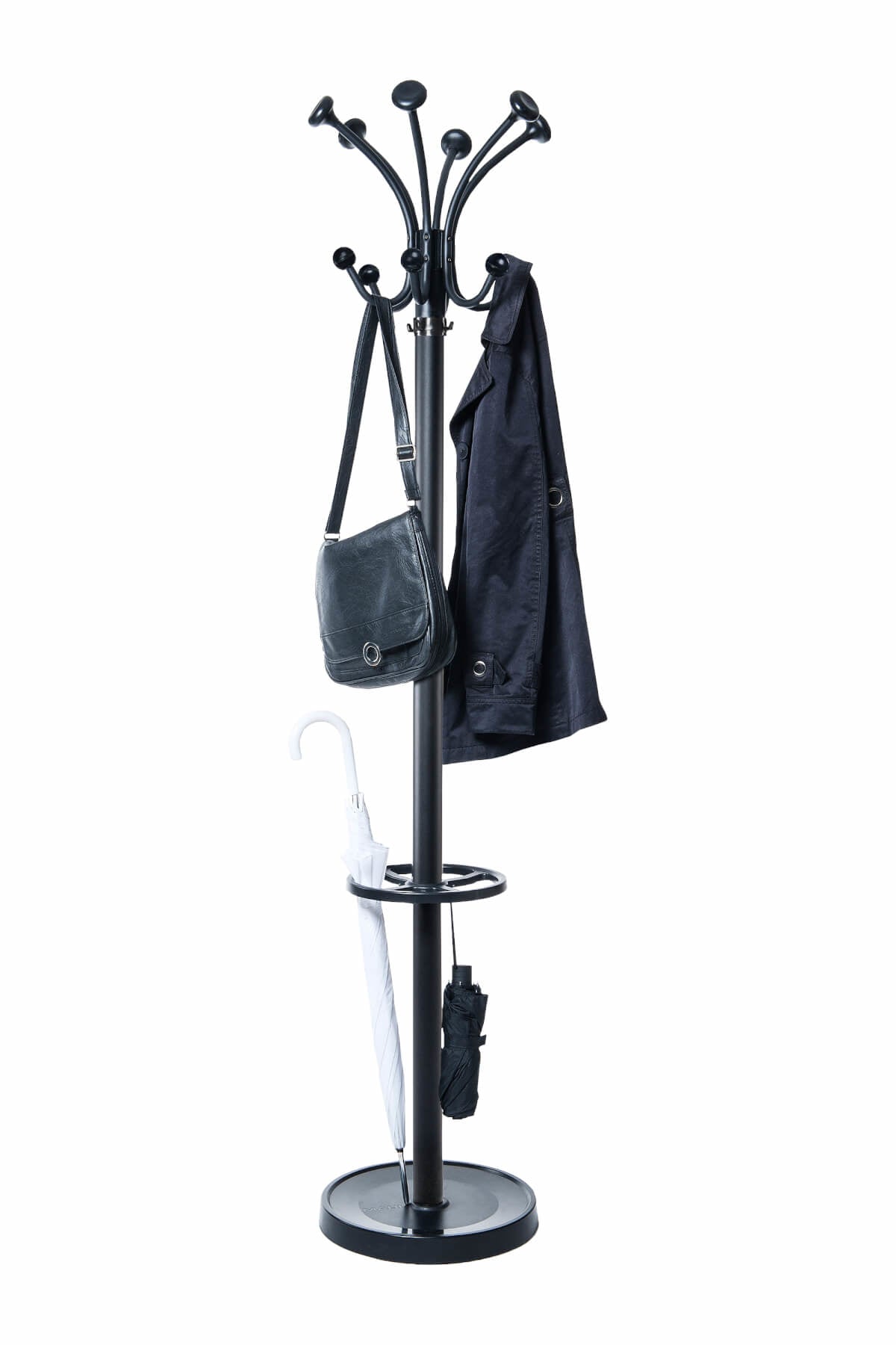 MAUL Nubis Garderobenständer – mit Schirmhalter – Stahl – schwarz – 1'775 mm