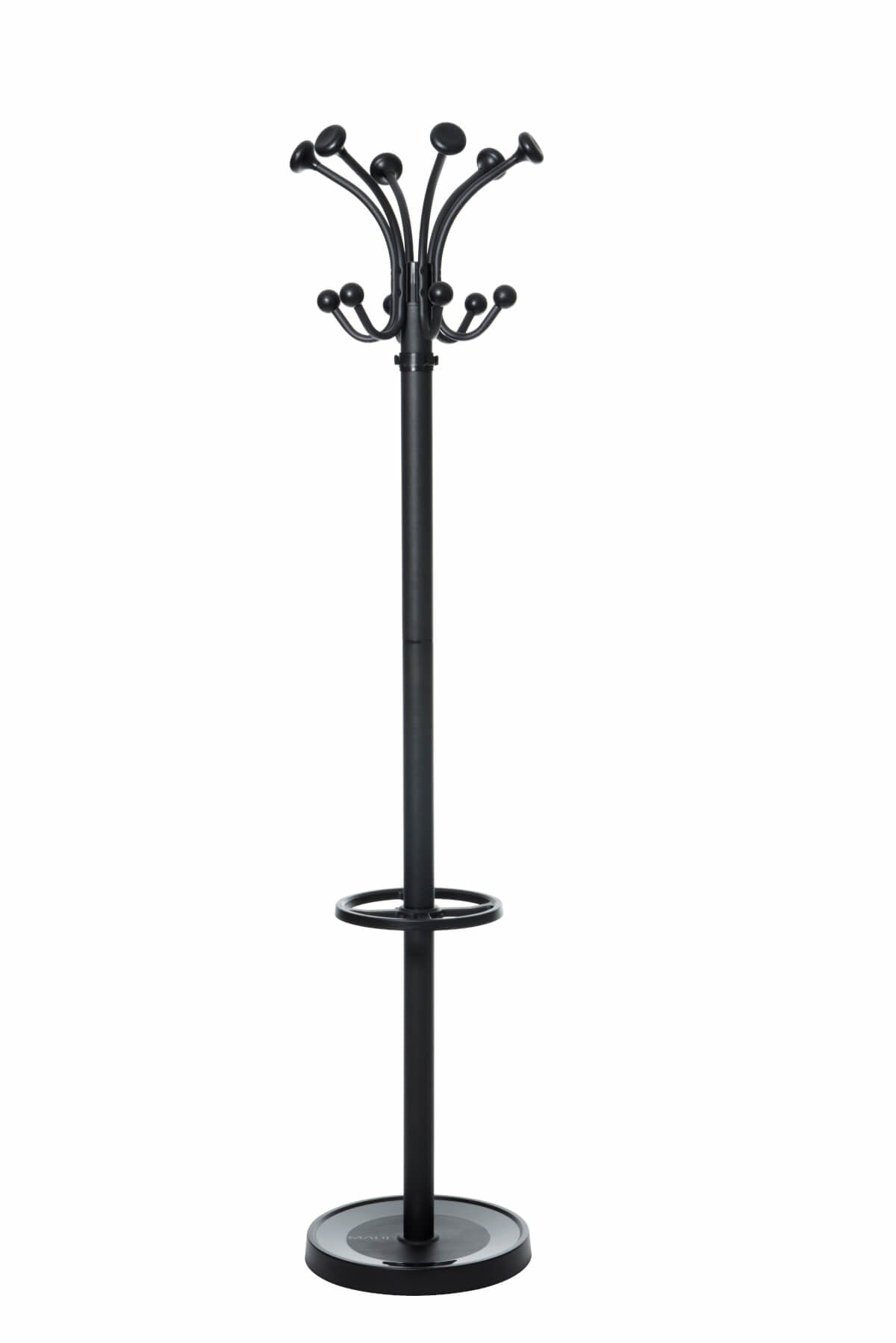 MAUL Nubis Garderobenständer – mit Schirmhalter – Stahl – schwarz – 1'775 mm
