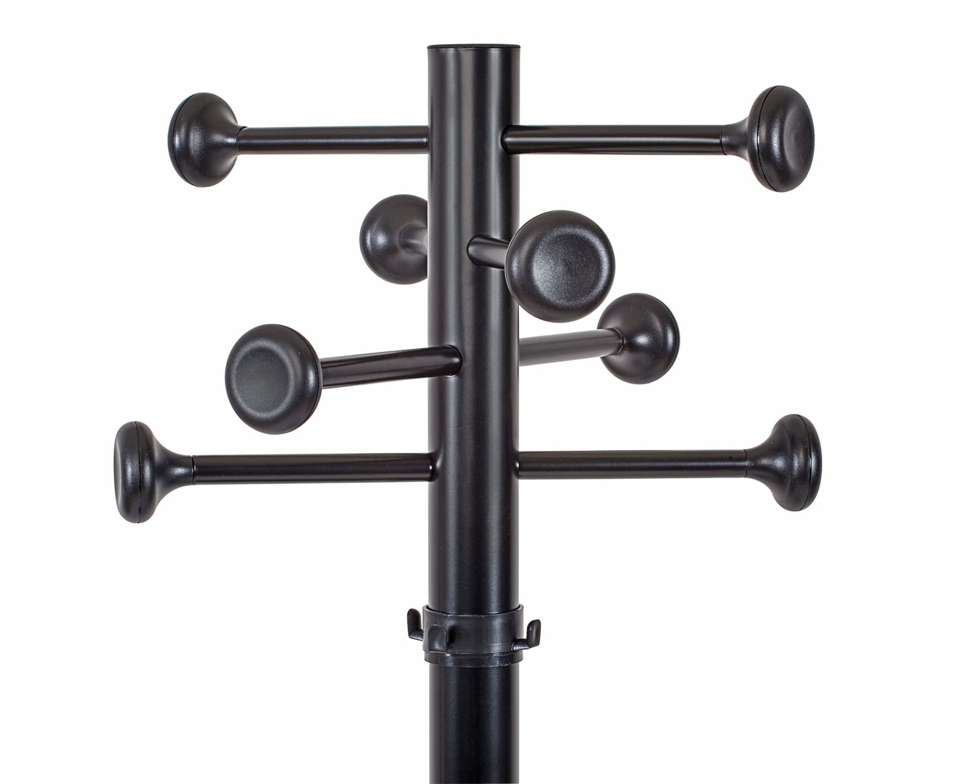 MAUL Garderobenständer – 4 Haken, Metall/Kunststoff, Schwarz, Ø 36,5 × 175 cm