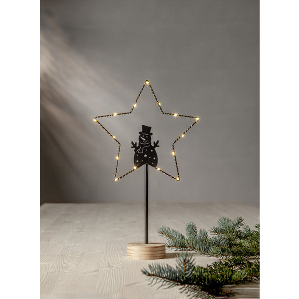 Star Trading Leichte Dekorationsfigur – 15 LEDs, batteriebetrieben – 42 × 25 × 9 cm, Schwarz