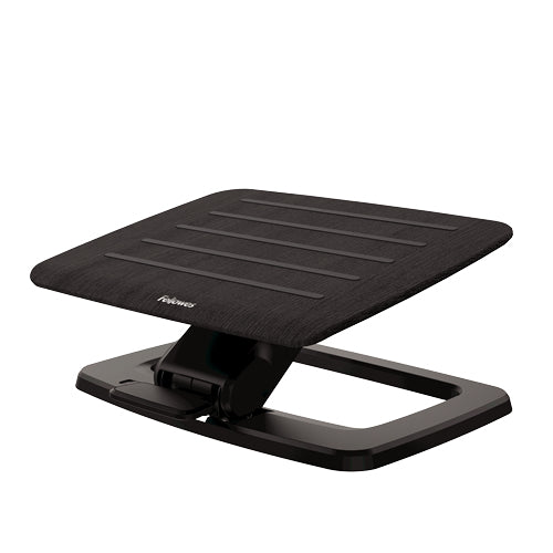 Fellowes Fussstütze Hana – 45 × 21,8 × 17,5 cm, Aluminium/Esche, schwarz