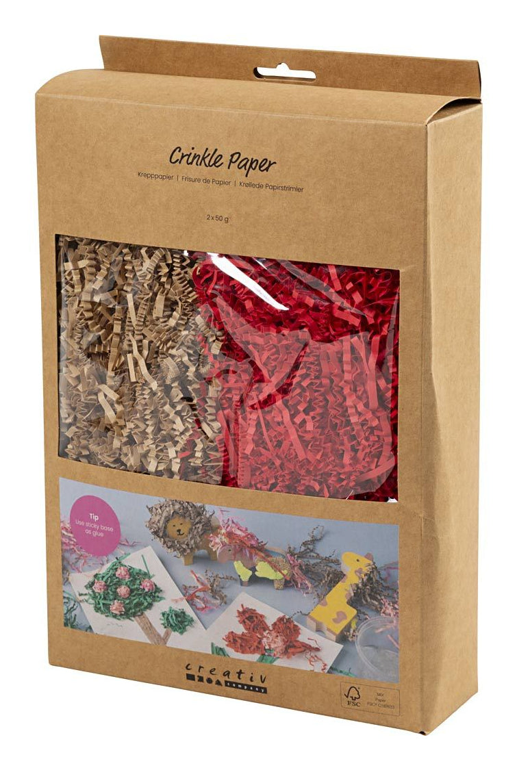 Creativ Company Papierstreifen – 0,1 kg – 3 mm – braun, rot – 1 Stück