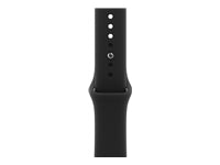 Apple 46 mm – Sportarmband, Schwarz, S/M