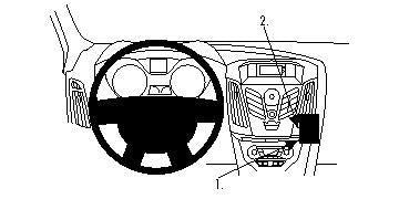 Brodit ProClip – Auto-Halterung – für Ford Focus 11–13 – Schwarz