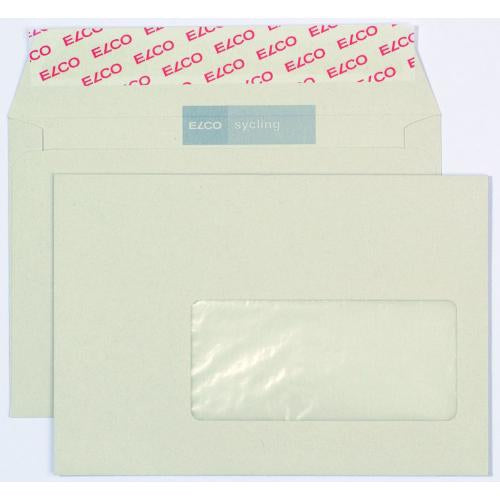 Elco Couvert C6, Fenster rechts, Haftklebung, Grau, 100 g/m² – 500 Stk.