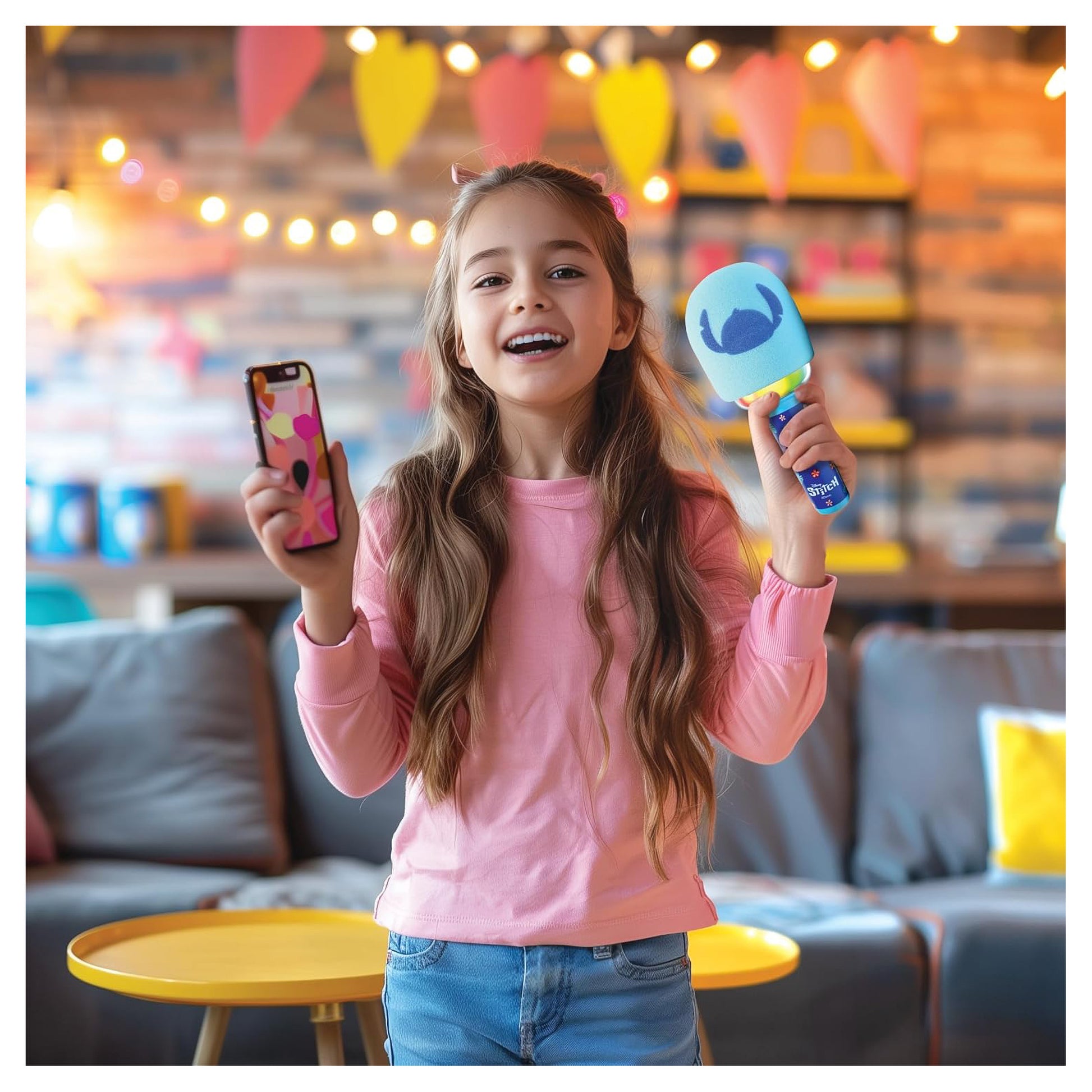 Lexibook Disney MIC280D Mikrofon – Stitch – Bluetooth, Akku, Lichteffekte – 8,7 × 21,0 × 8,7 cm – ab 6 J.