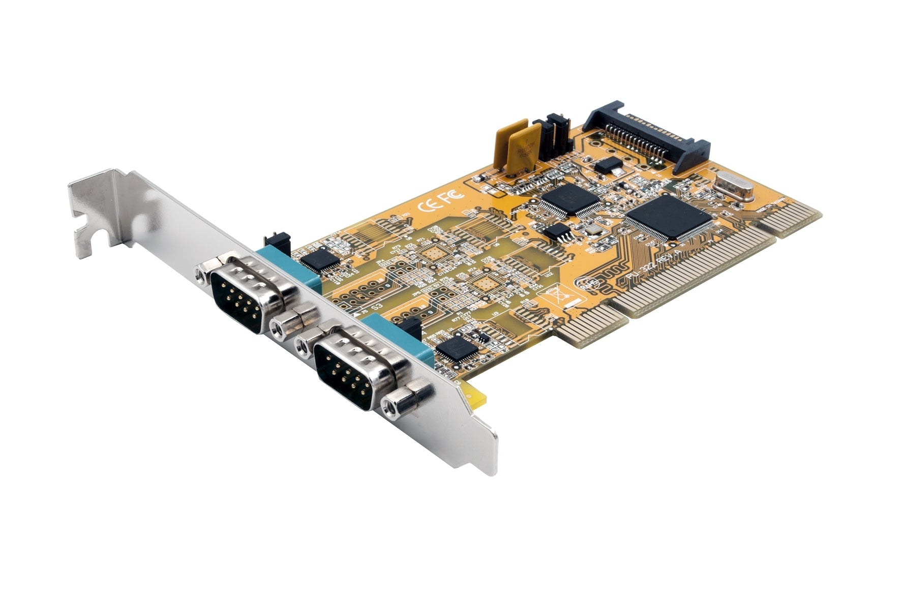EXSYS EX-42032 Serielle PCI-Karte – 2× RS-232/422/485, FTDI, PCI, Full-Profile – für Windows/Linux/macOS