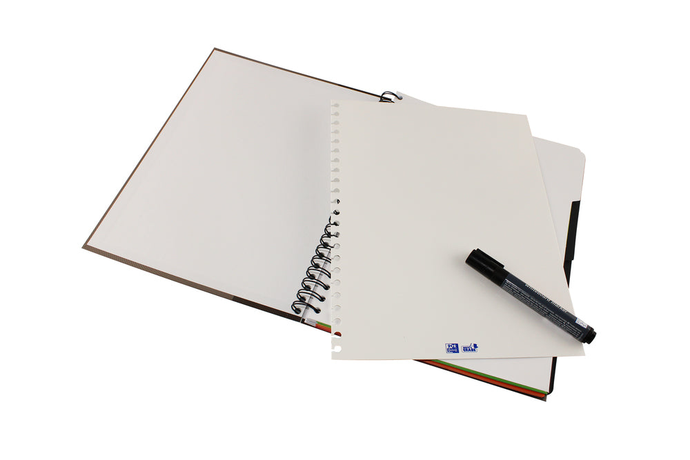 Oxford Collegeblock, Spiralbindung, 120 Blatt, 4-fach gelocht, perforiert, 90 g/m² – Taupe, für SCRIBZEE App