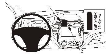 Brodit Auto-Halterung, Mittelkonsole – für Renault Captur 14–17 – Schwarz