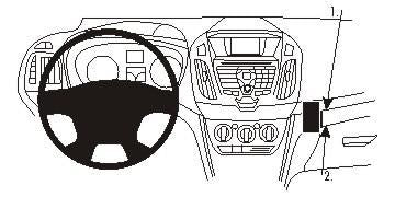 Brodit Auto-Halterung, gewinkelt, passiv – für Ford Tourneo/Transit Connect 2014–2015 – Schwarz