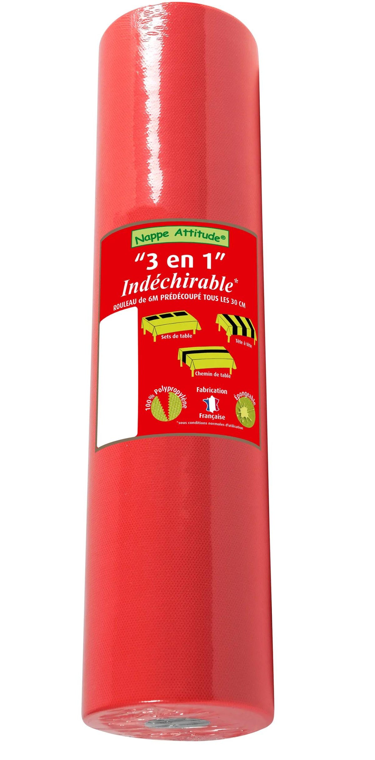 PRONAPPE Tischläufer auf Rolle – 40 cm×4,8 m, Polypropylen (PP), Rot