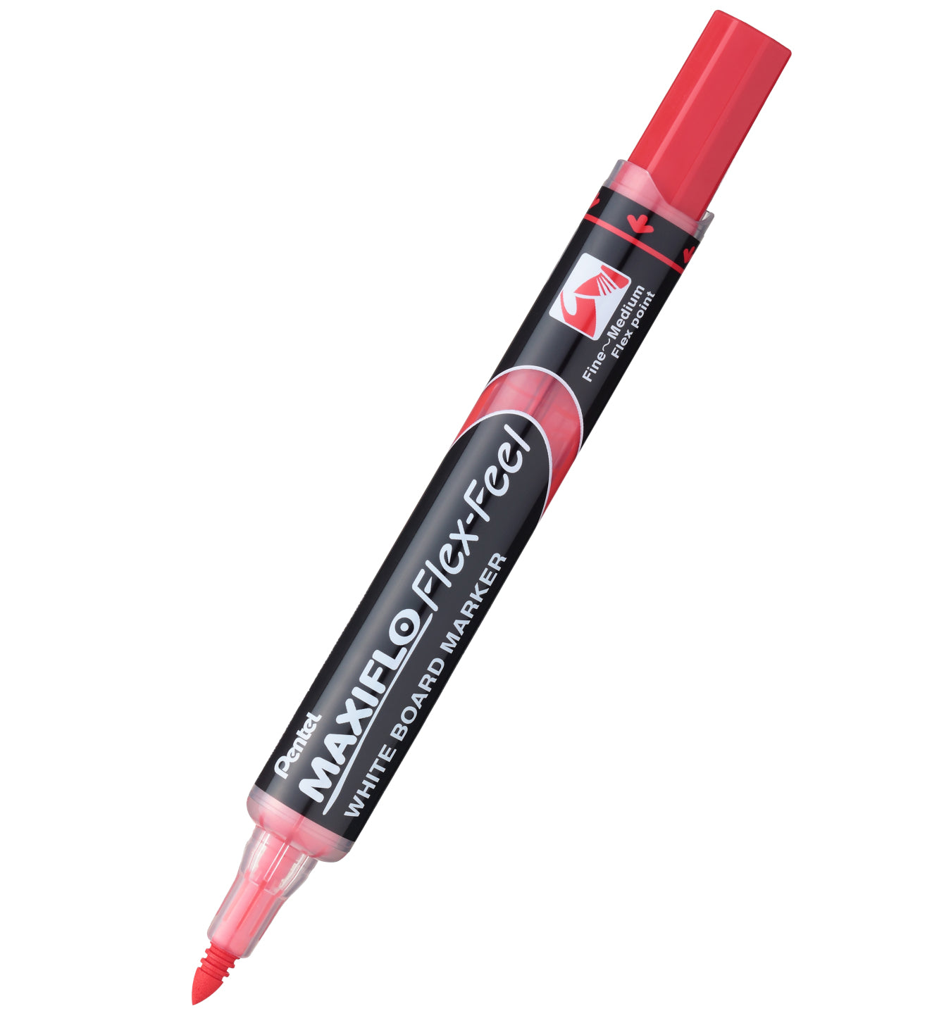 Pentel MAXIFLO Whiteboard-Marker – Pinselspitze 4,6 mm, Rot, 12 Stk. – für Whiteboards